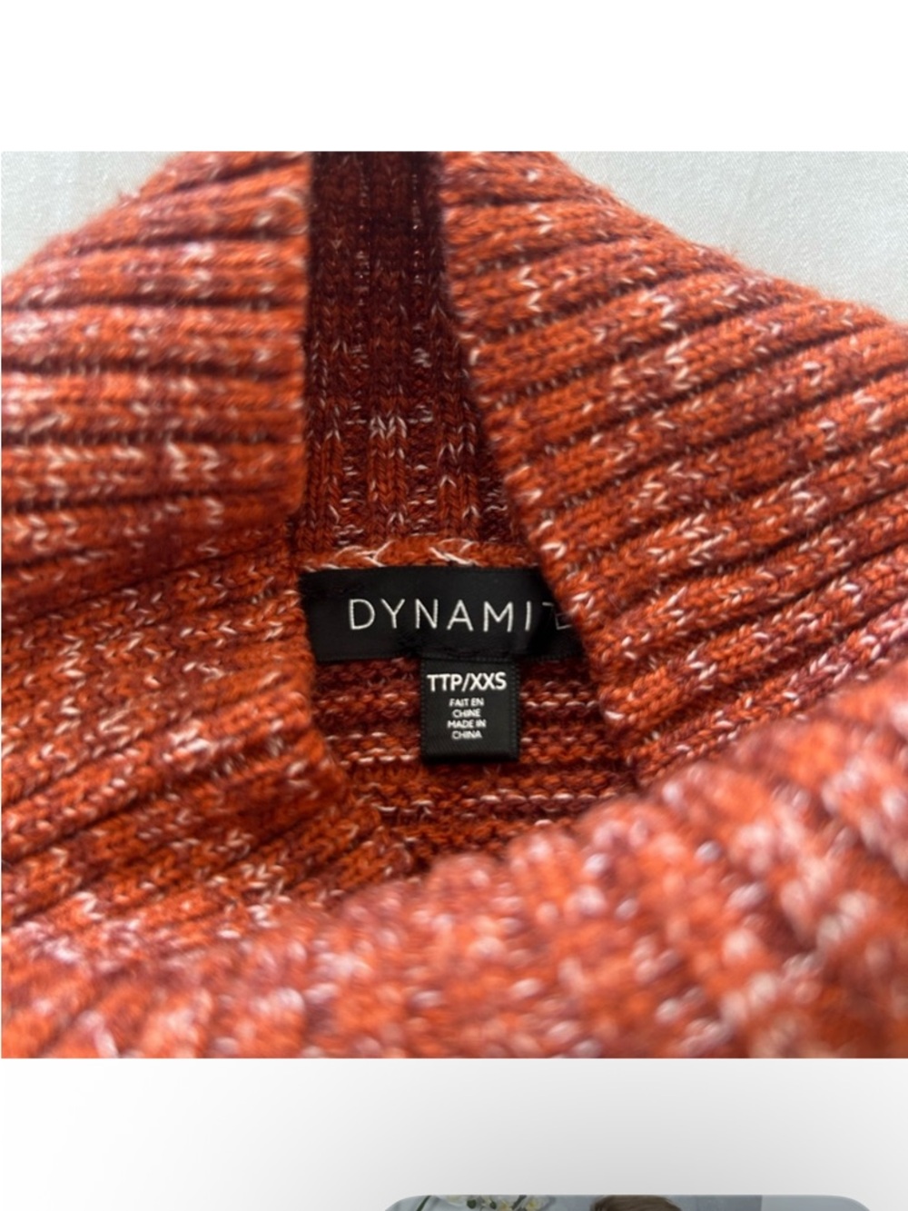 Dynamite Rust Ribbed Mock Neck Sweater - Picture 3 of 7